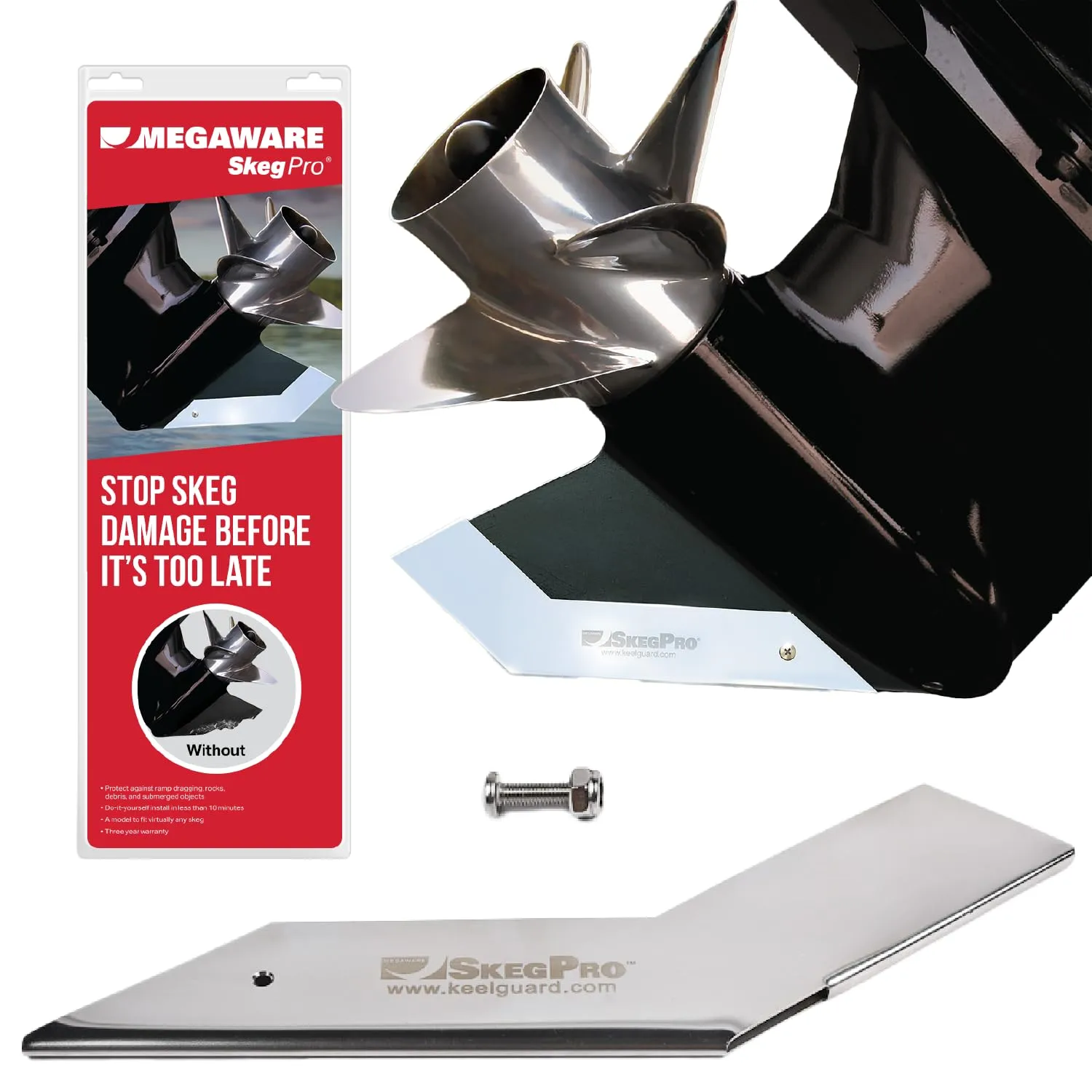 Megaware SkegPro 655 - Protects Against Damage from Ramp Dragging, Rocks