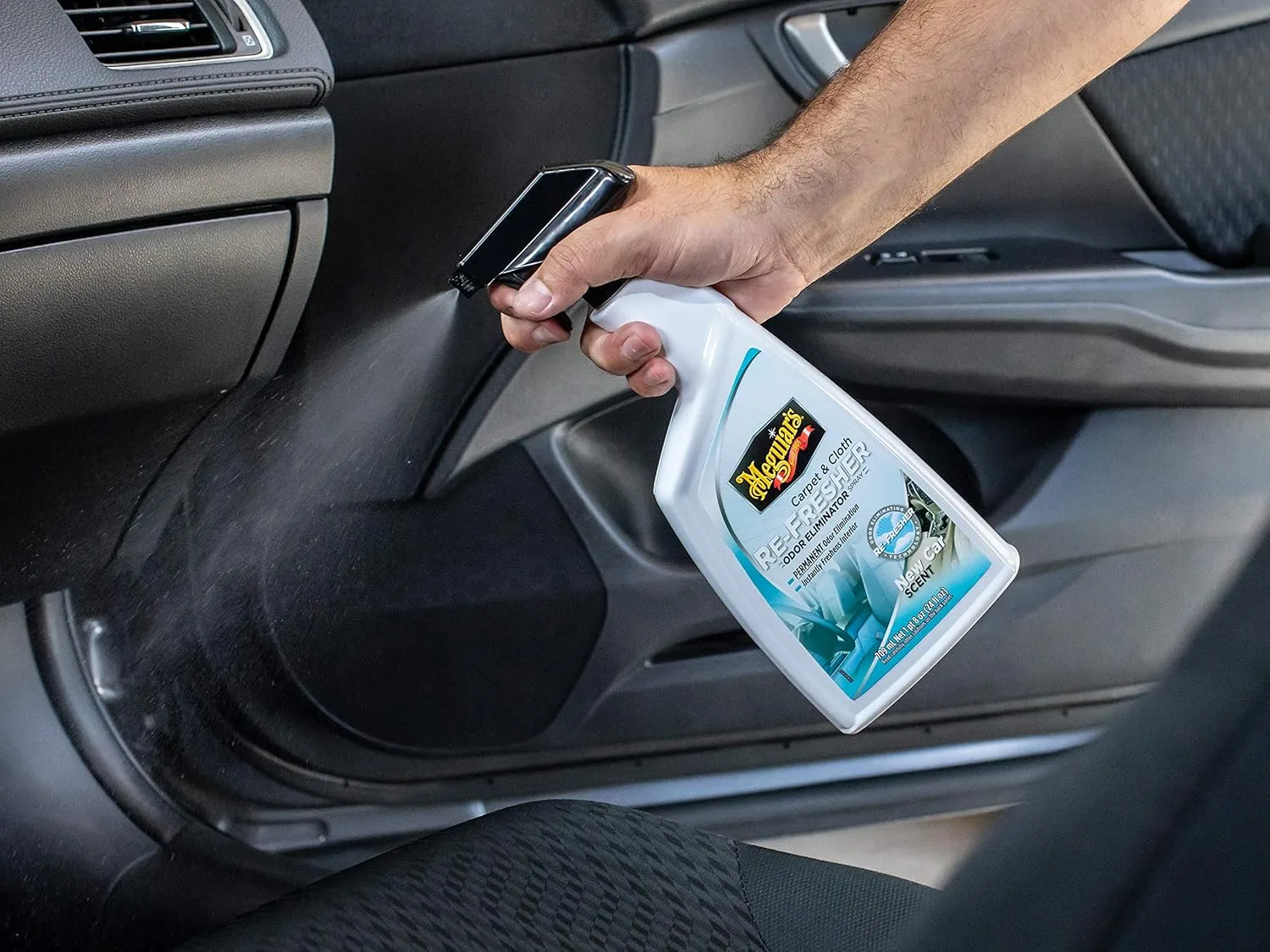 Meguiar's Carpet & Cloth Re-Fresher Odor Eliminator Spray, 24 oz - New Car Scent