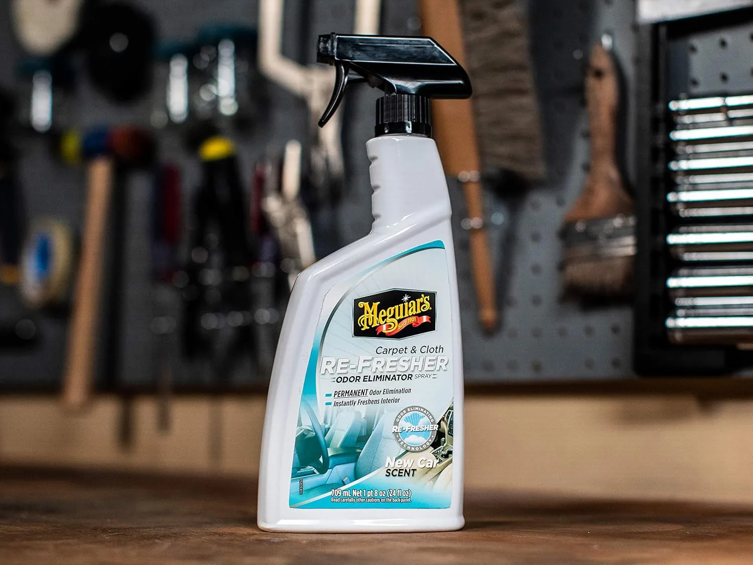 Meguiar's Carpet & Cloth Re-Fresher Odor Eliminator Spray, 24 oz - New Car Scent