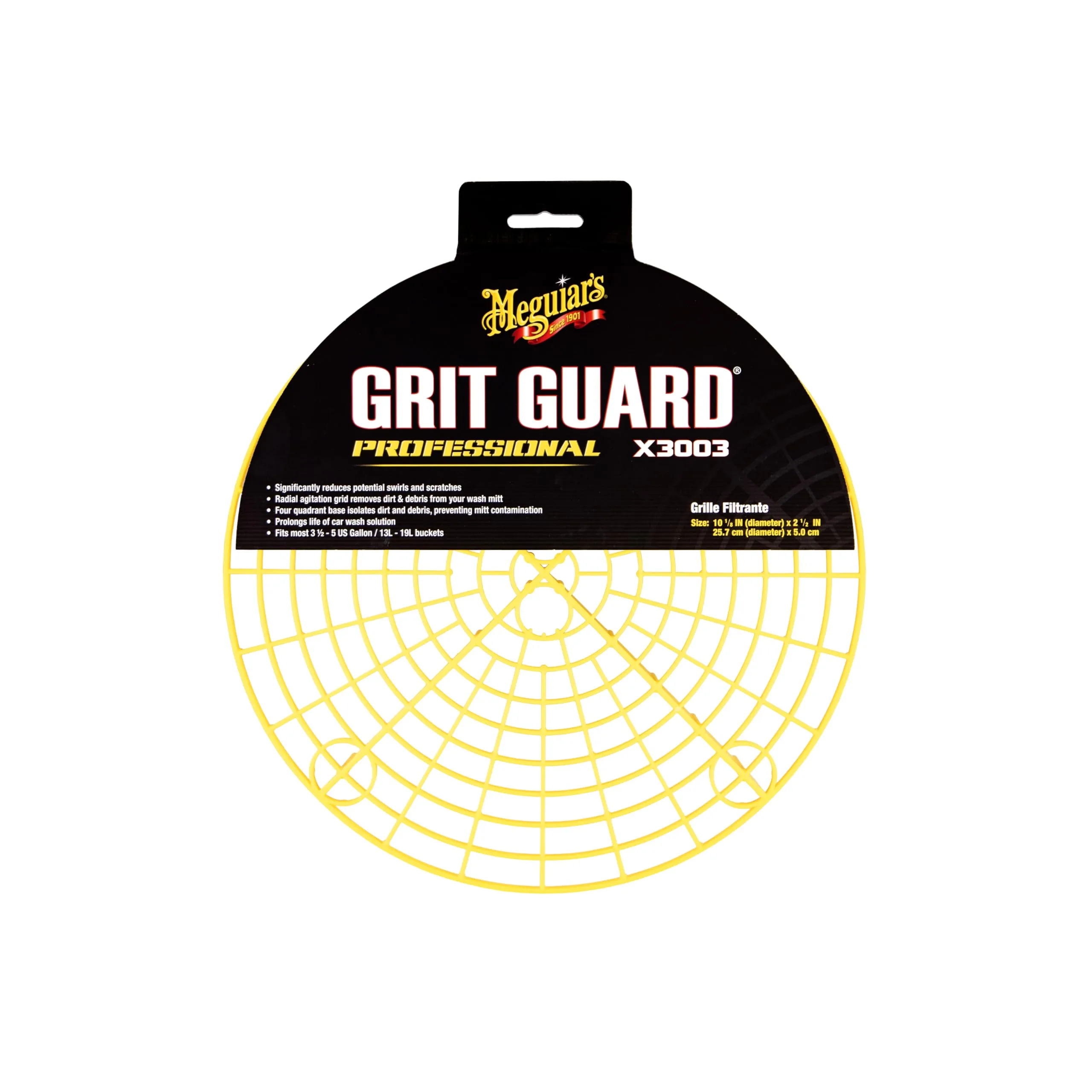 Meguiar's Yellow Bucket, Car Wash Bucket for Water and Suds - 3.5 Gallon Grit Guard