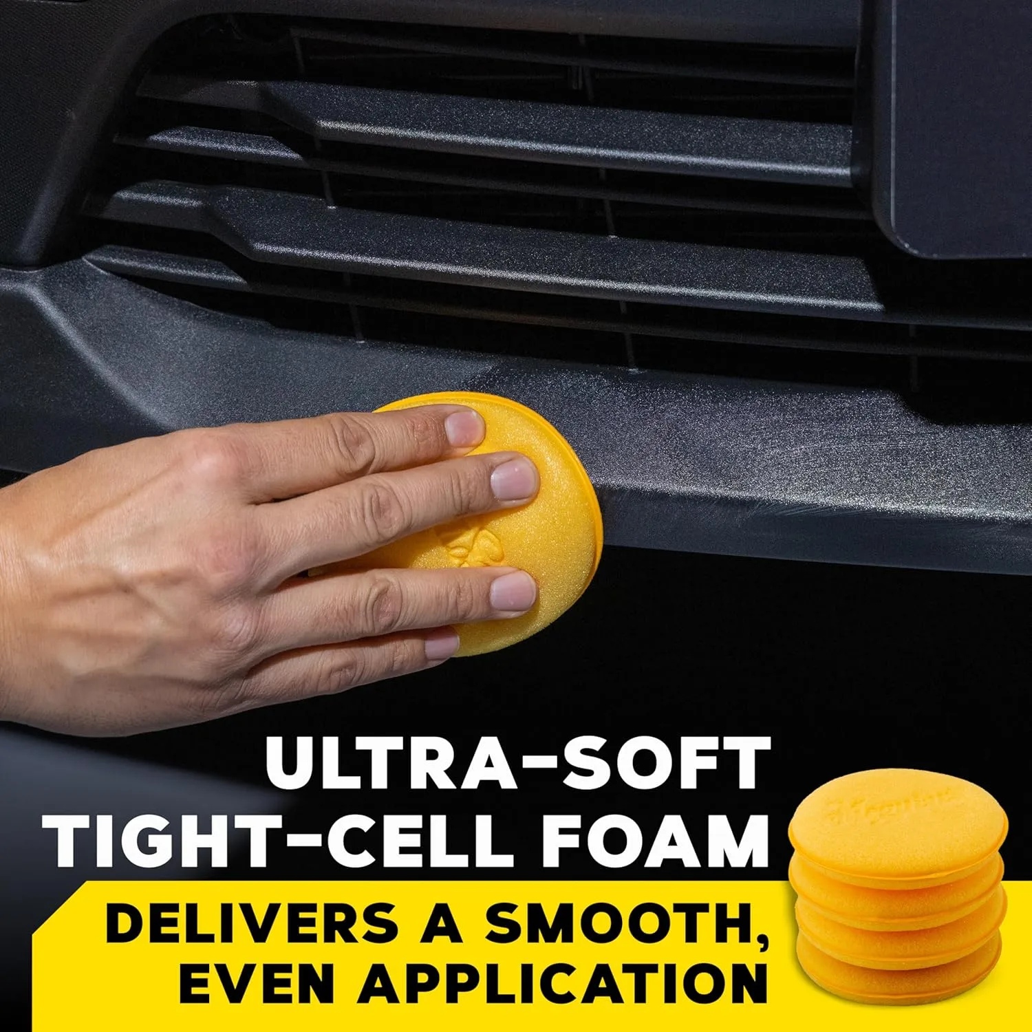 Meguiar's 4-1/2" Foam Applicator Pads, 4 Count - Ultra-Soft Tight-Cell Foam