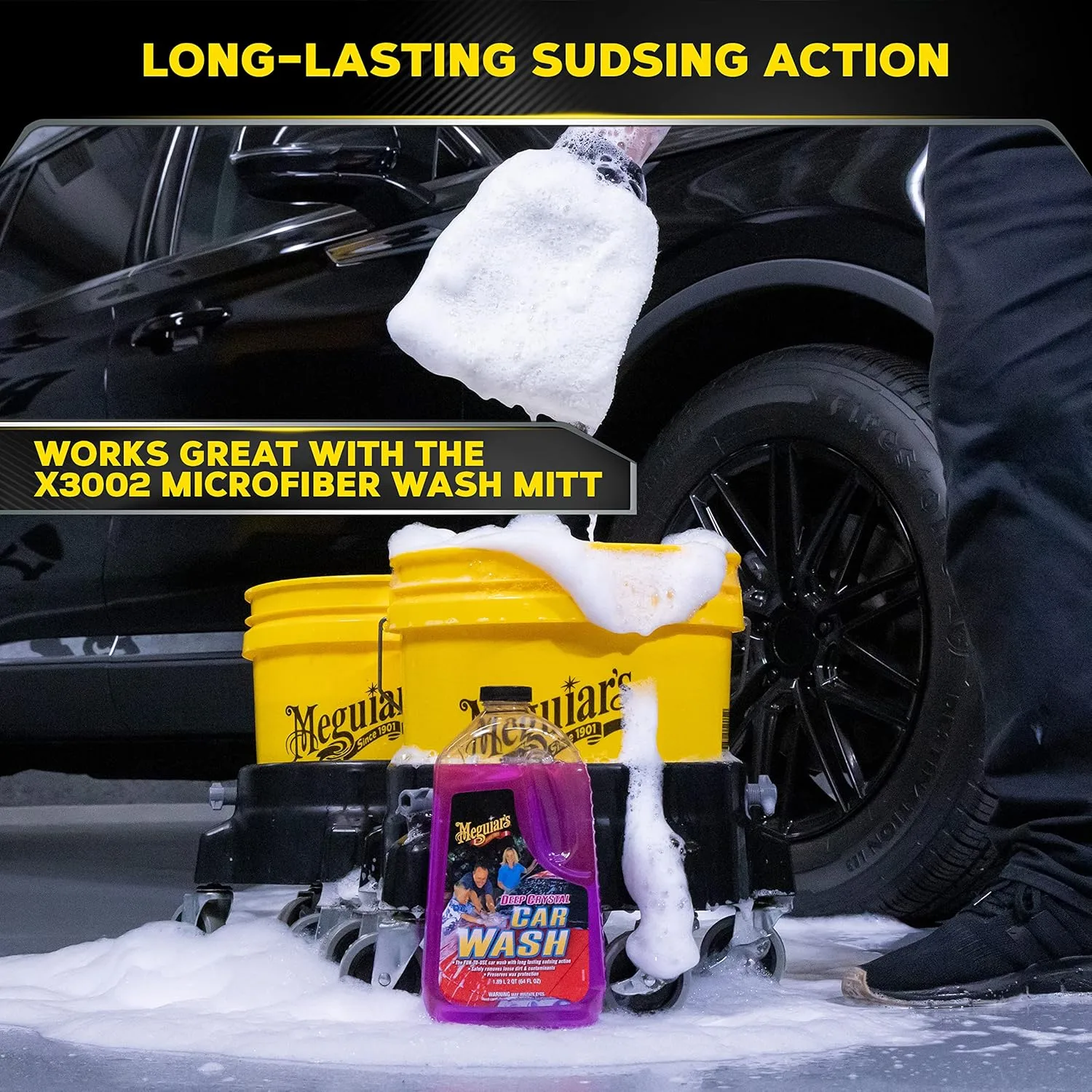 Meguiar's Deep Crystal Car Wash, pH Balanced, 64 oz (Pack of 2)