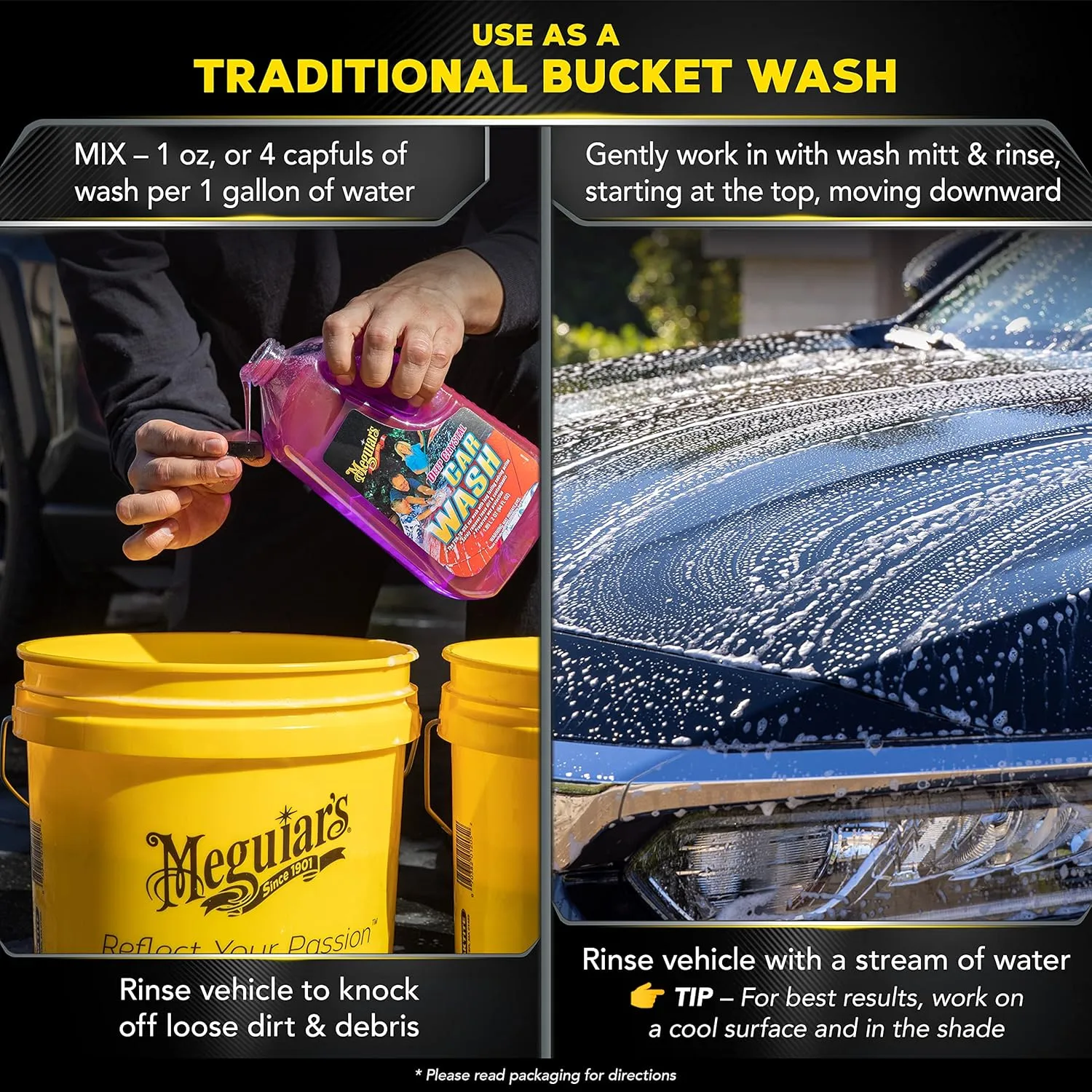 Meguiar's Deep Crystal Car Wash, pH Balanced, 64 oz (Pack of 2)