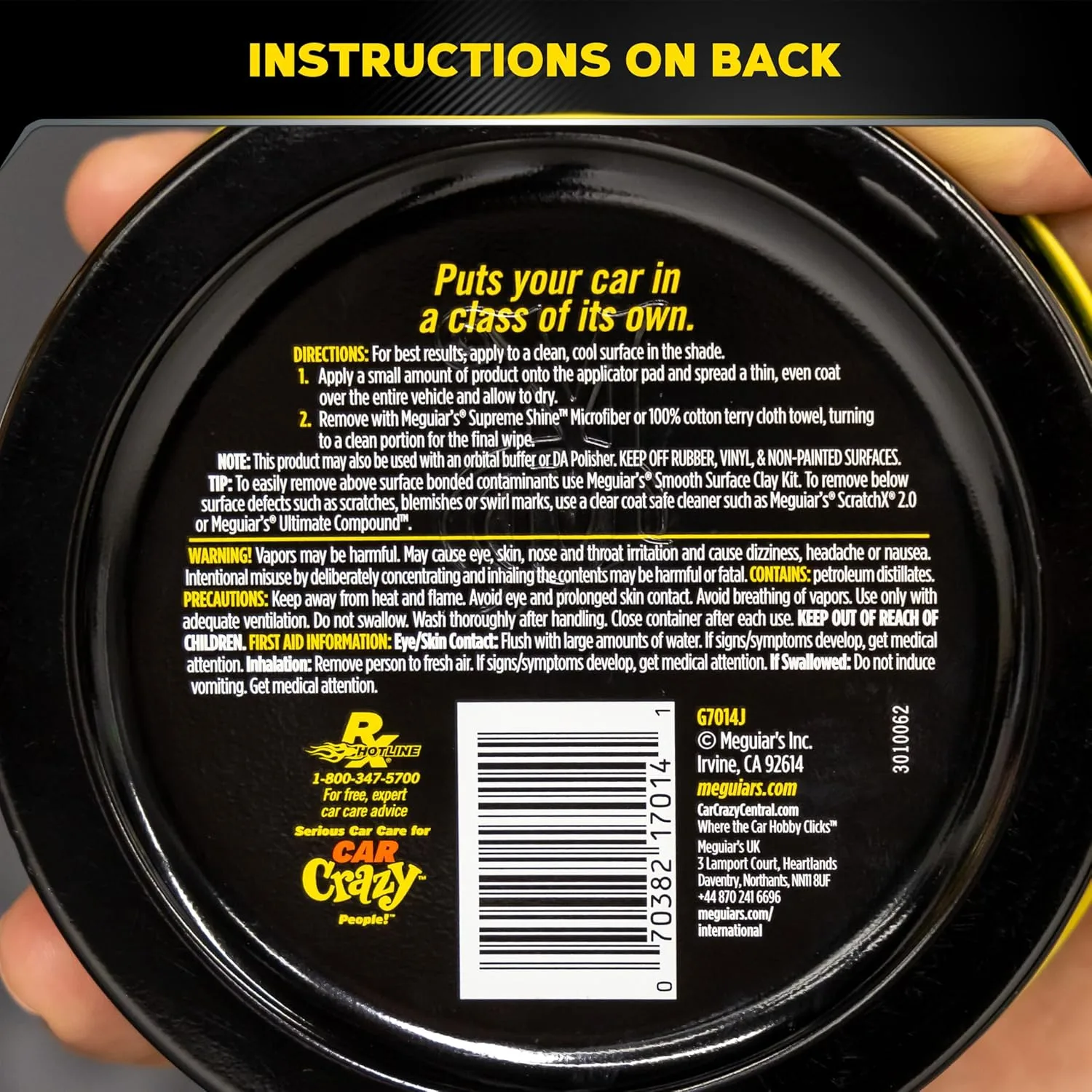 Meguiar's Gold Class Carnauba Plus Premium Paste Wax, 11 oz