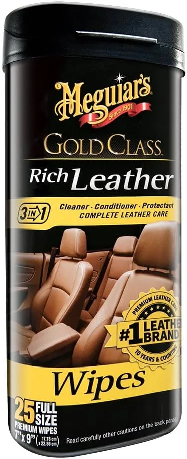 Meguiar's Gold Class Rich Leather Cleaner & Conditioner Wipes