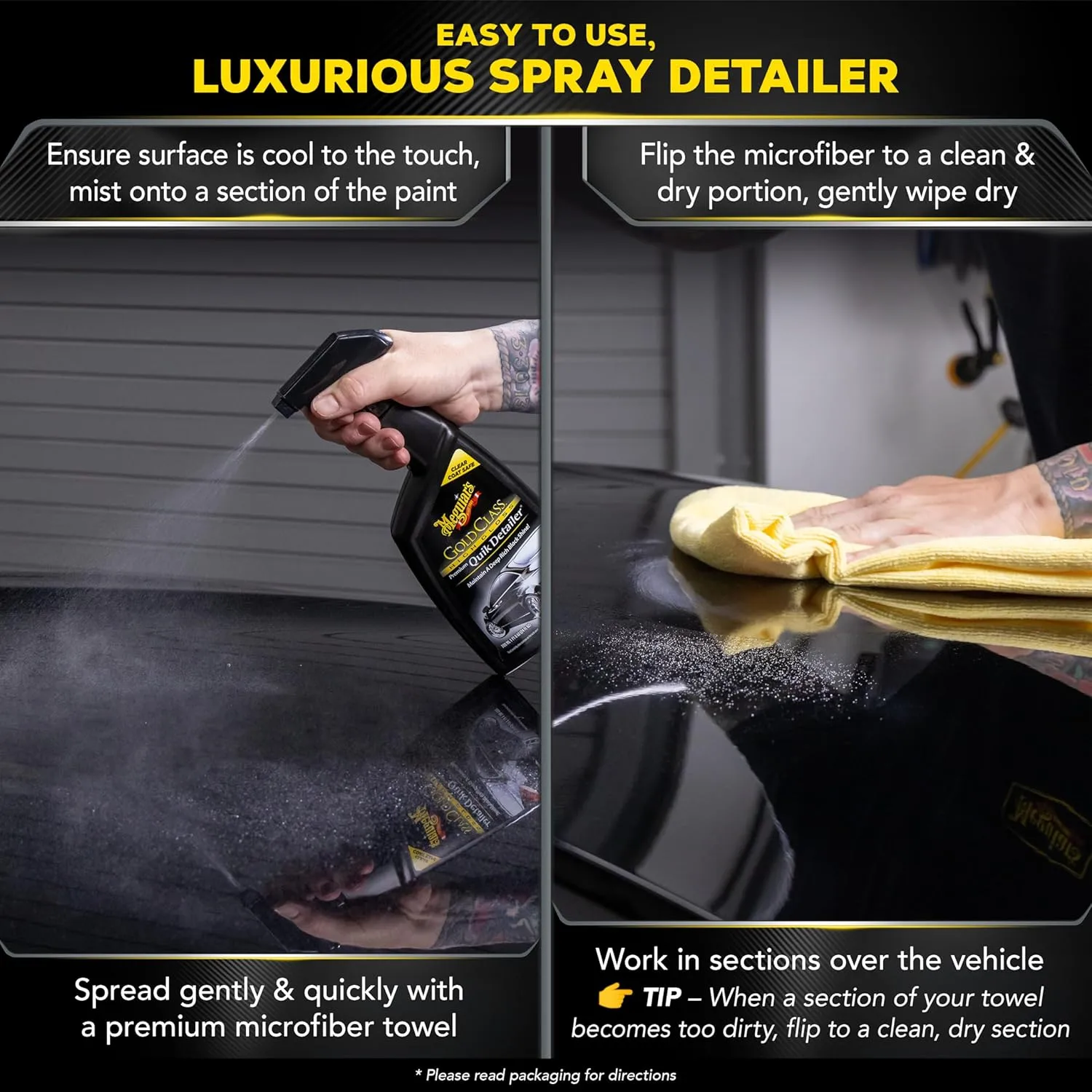 Meguiar's Gold Class High Gloss Quik Detailer Spray, Preserves Wax, 24 oz