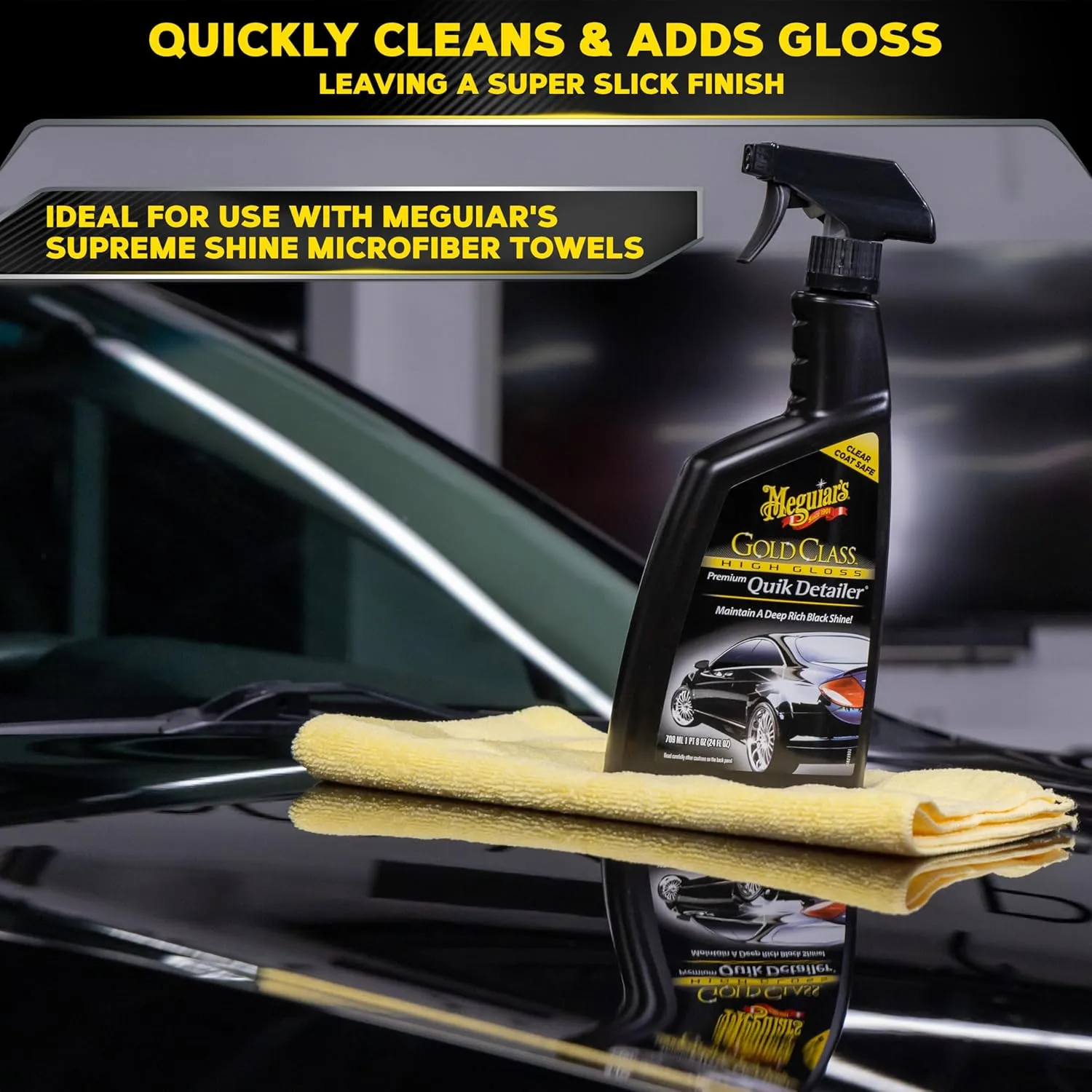 Meguiar's Gold Class High Gloss Quik Detailer Spray, Preserves Wax, 24 oz