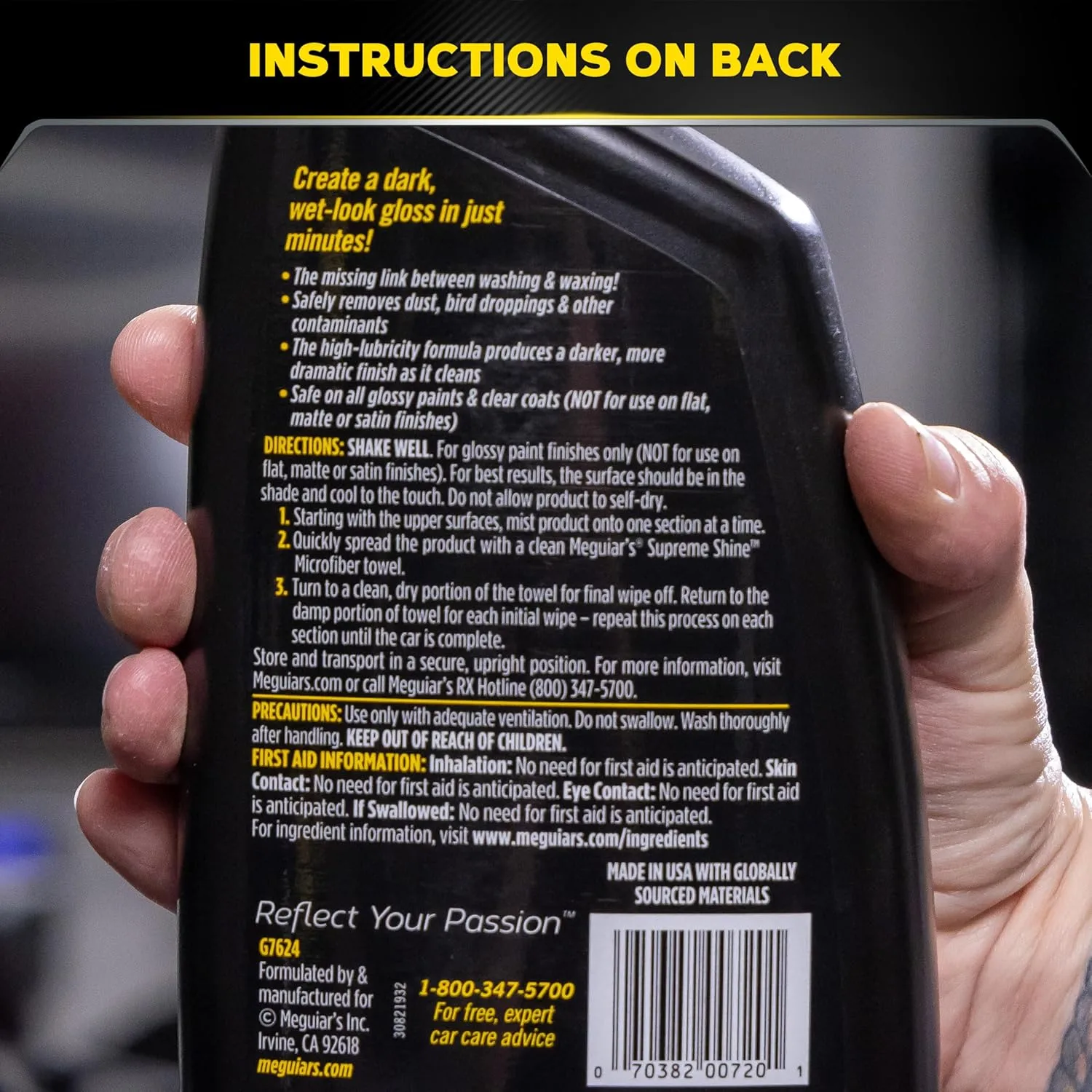 Meguiar's Gold Class High Gloss Quik Detailer Spray, Preserves Wax, 24 oz