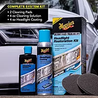 Meguiar's Two Step Headlight Restoration Kit, Headlight Cleaner Restores Clear Car Plastic and Protects from Re-Oxidation