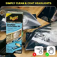 Meguiar's Two Step Headlight Restoration Kit, Headlight Cleaner Restores Clear Car Plastic and Protects from Re-Oxidation