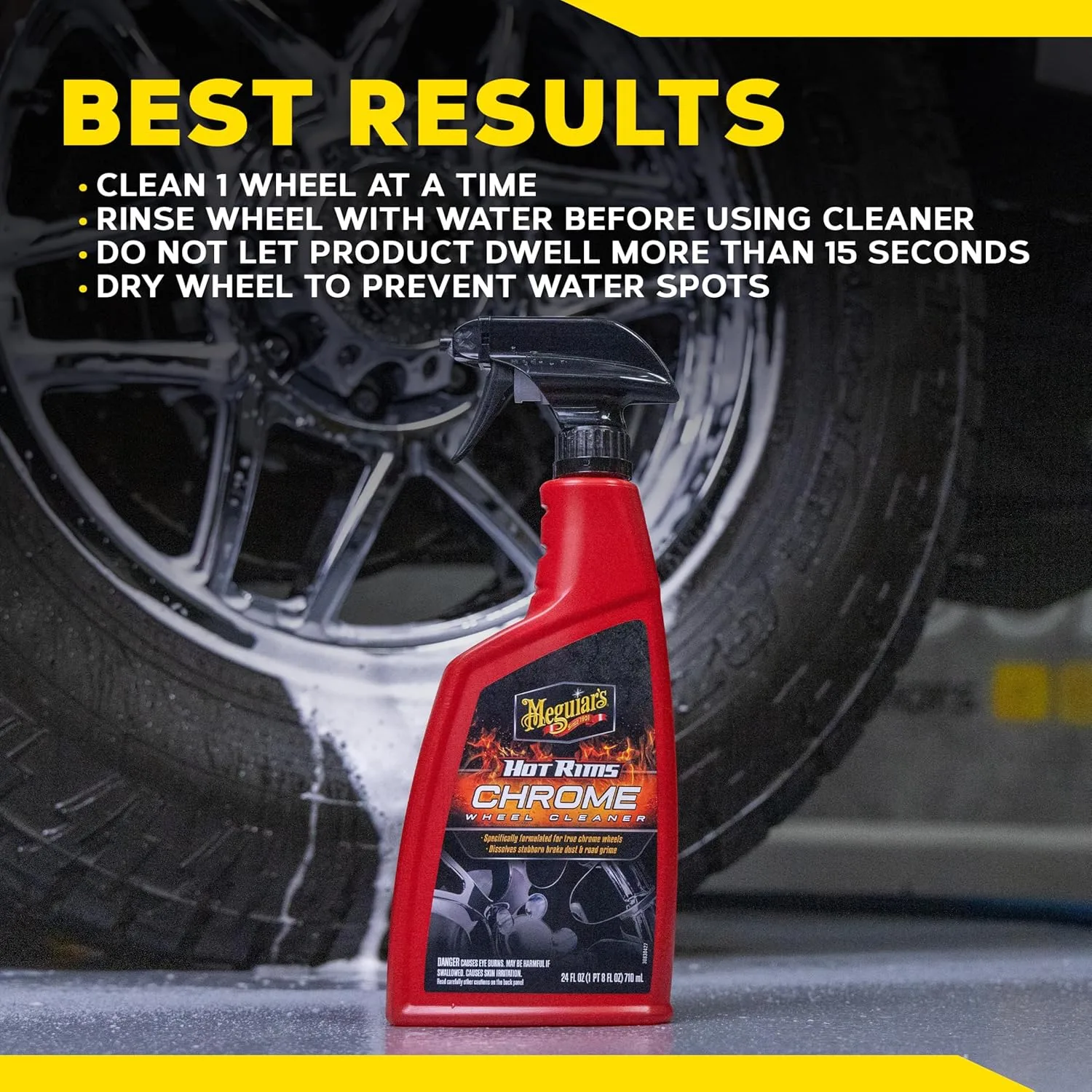 Meguiar's Hot Rims Wheel Cleaner, 24 Oz Spray Bottle