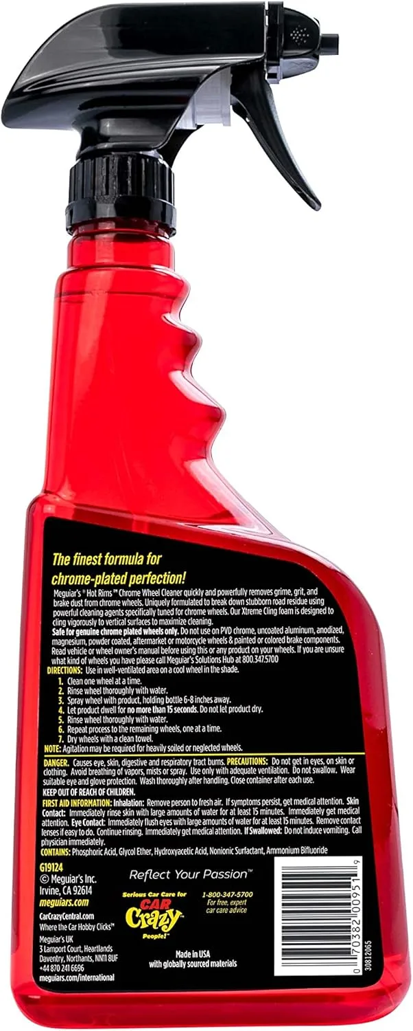 Meguiar's Hot Rims Wheel Cleaner, 24 Oz Spray Bottle
