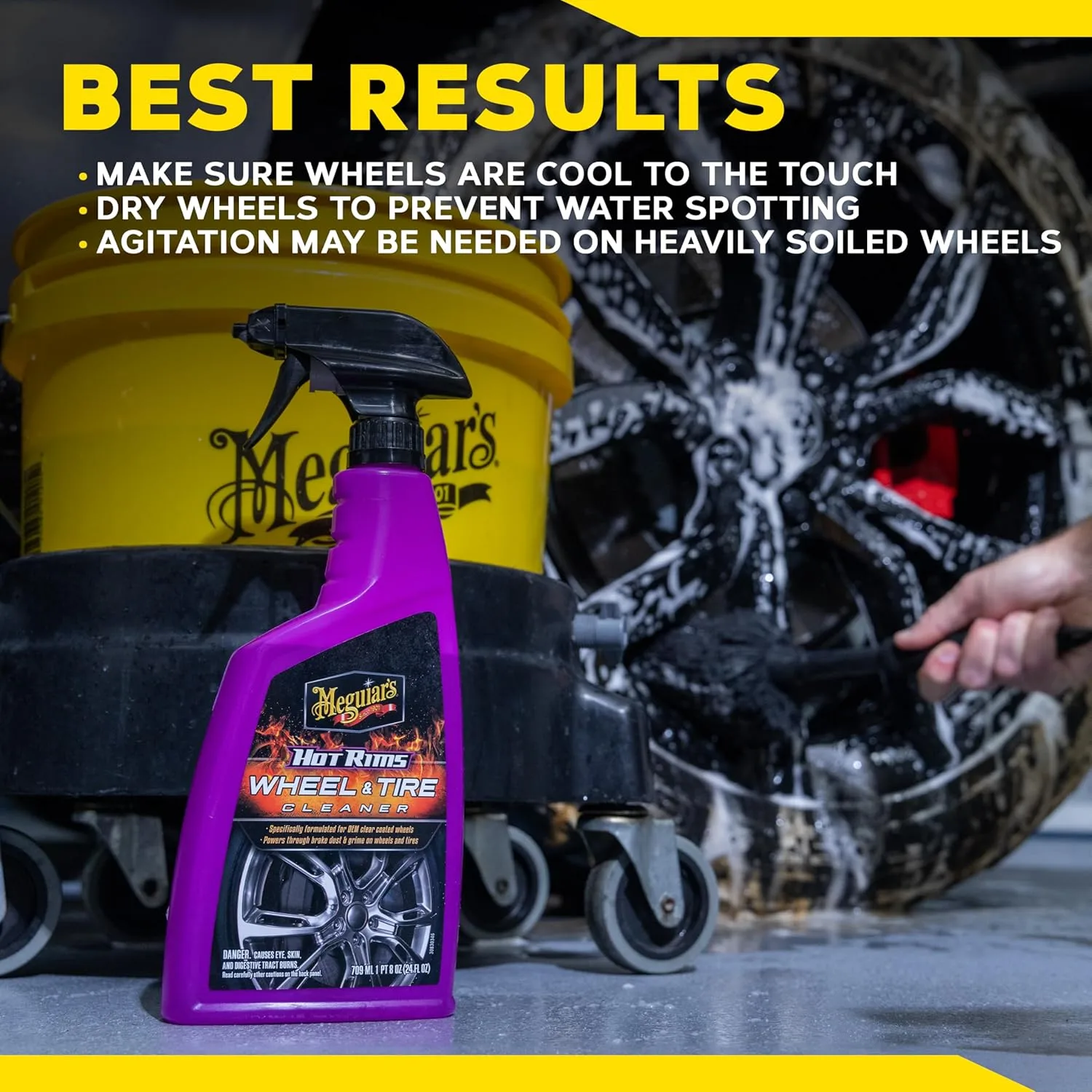 Meguiar's Hot Rims Wheel Cleaner, 24 Oz Spray Bottle