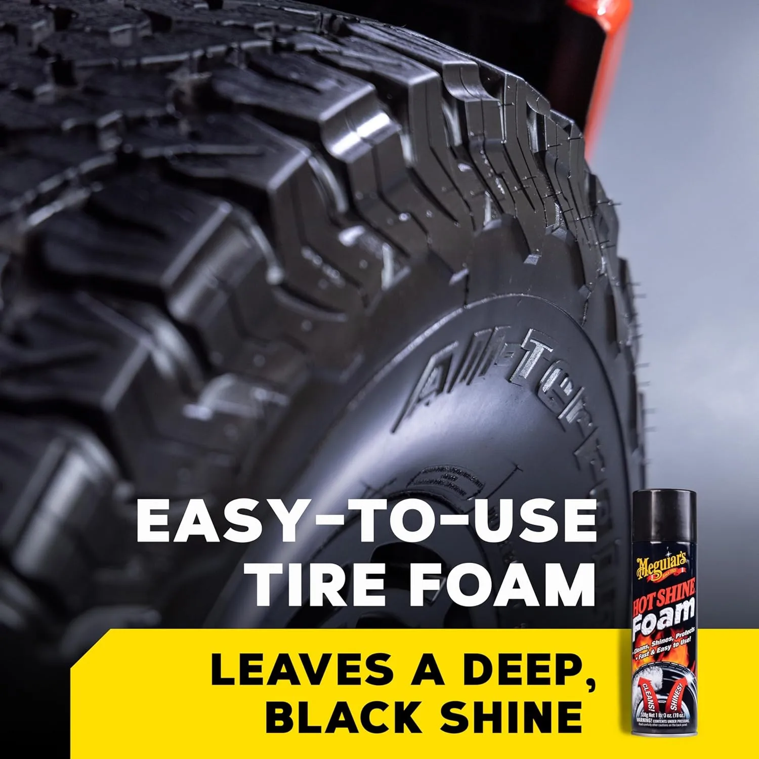 Meguiar's Hot Shine Tire Foam - High Goss Tire Shine That Cleans, Shines, and Protects in One, Deep