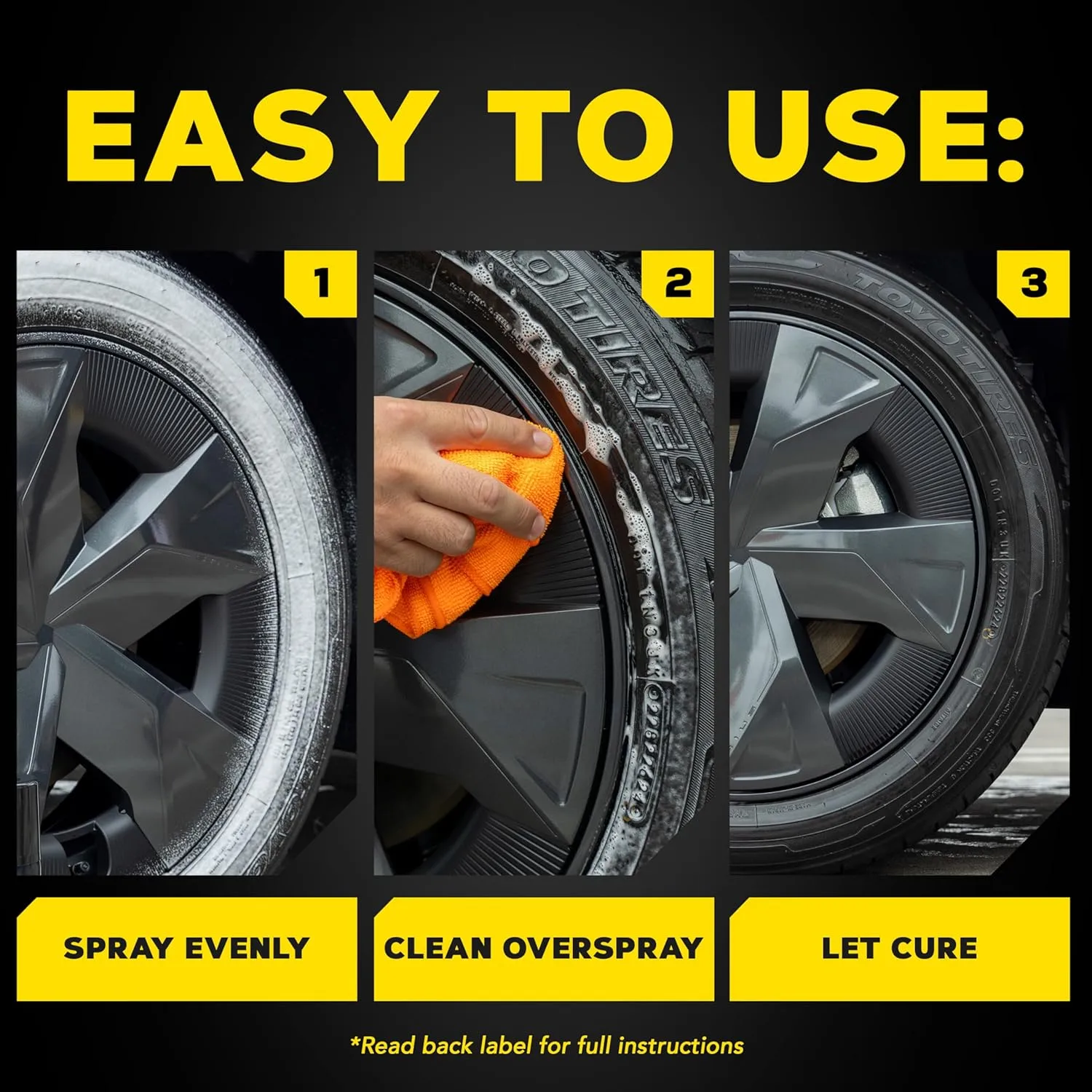 Meguiar's Hot Shine Tire Foam - High Goss Tire Shine That Cleans, Shines, and Protects in One, Deep