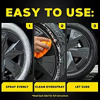 Meguiar's Hot Shine Tire Foam - High Goss Tire Shine That Cleans, Shines, and Protects in One, Deep