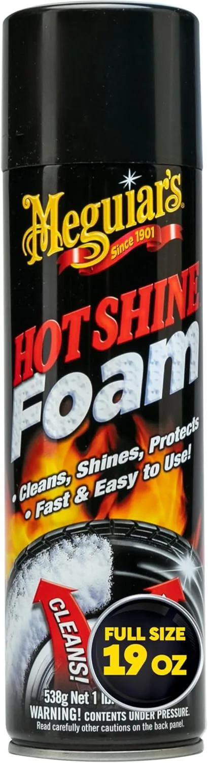 Meguiar's Hot Shine Tire Foam - High Goss Tire Shine That Cleans, Shines, and Protects in One, Deep