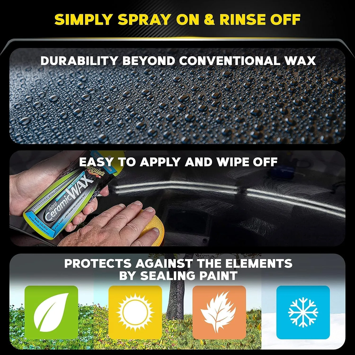 Meguiar's G200416EU Hybrid Ceramic Liquid Car Wax 473ml Advanced SiO2 Technology Liquid Wax