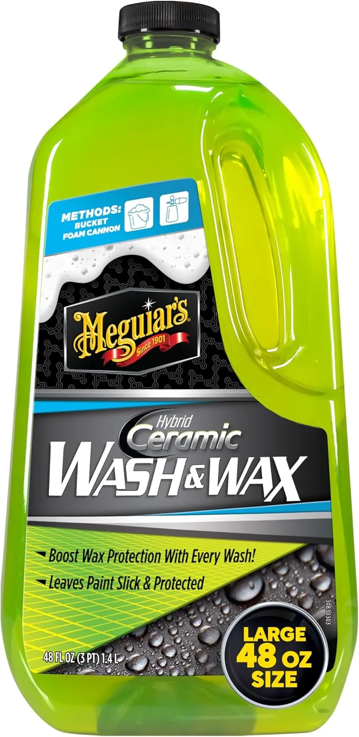 Meguiar's Hybrid Ceramic Wash & Wax - Sophisticated Car Wash Gently Cleans and Adds Shine and Slickness While Boosting Paint