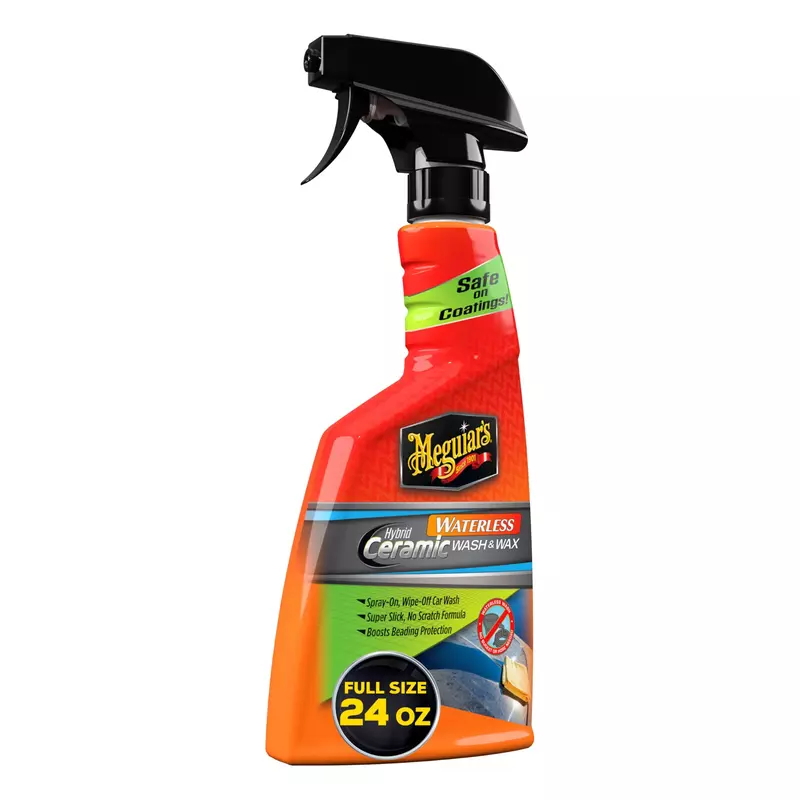 Meguiar’s Hybrid Ceramic Waterless Wash & Wax - Waterless Car Wash Spray with Ceramic Chemistry for a Slick