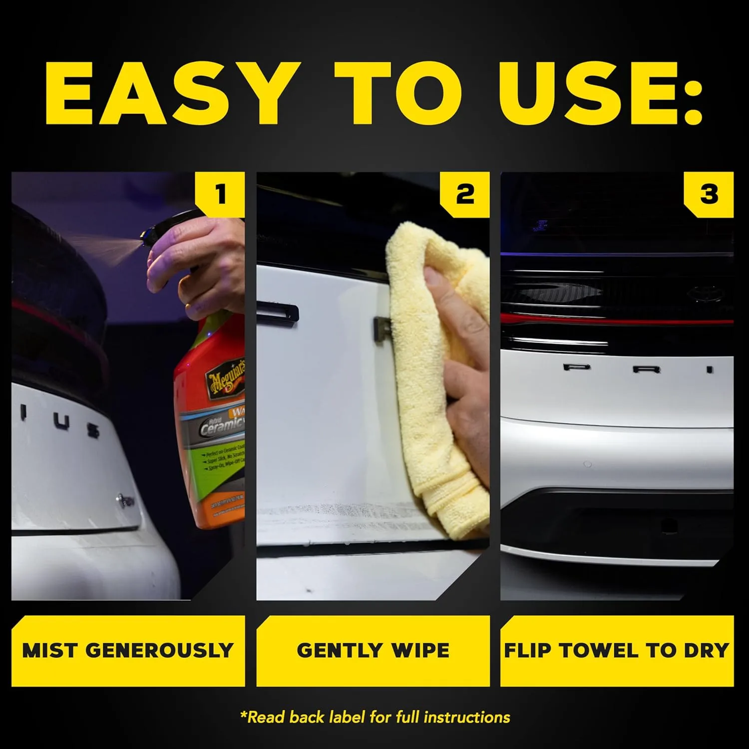 Meguiar’s Hybrid Ceramic Waterless Wash & Wax - Waterless Car Wash Spray with Ceramic Chemistry for a Slick