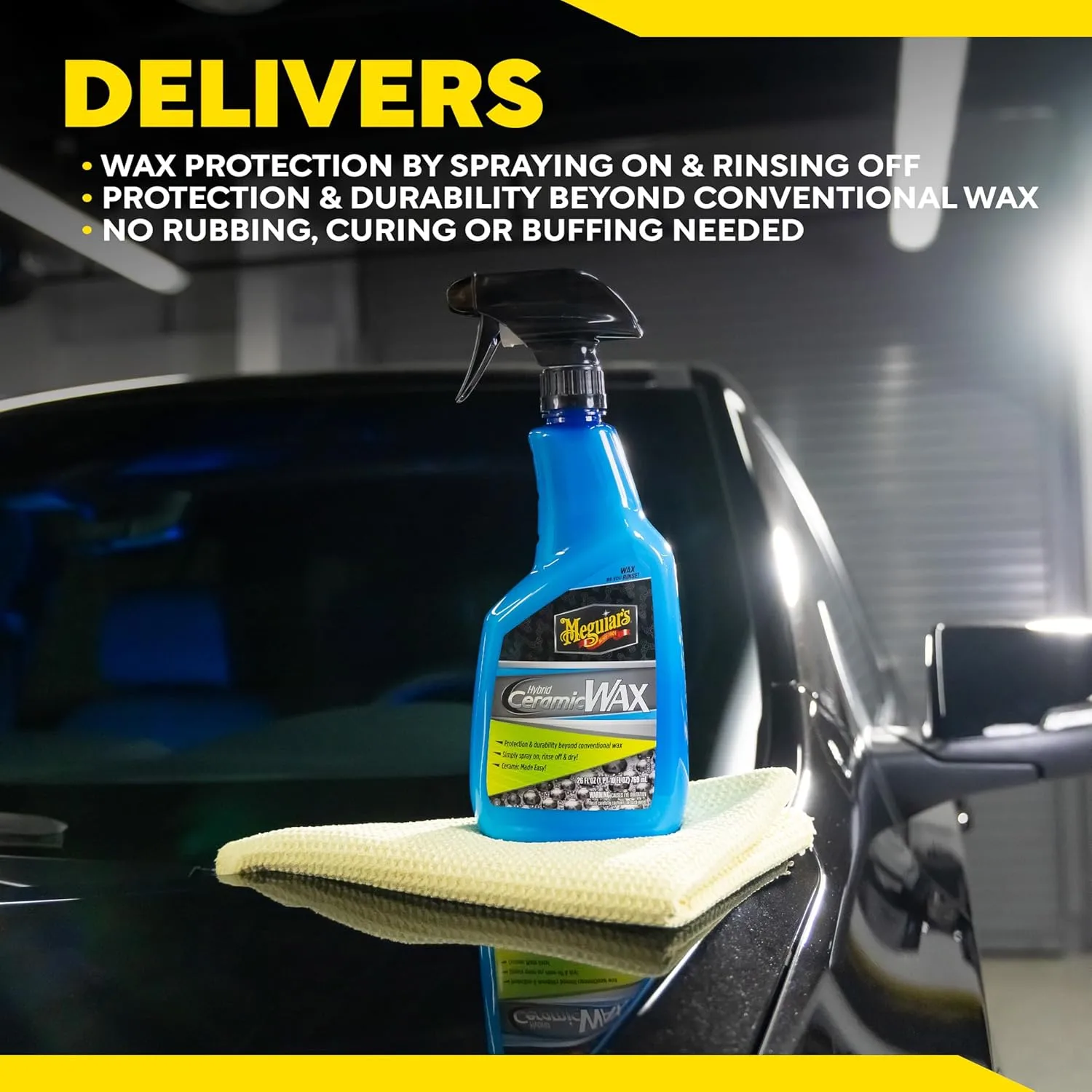Meguiar's Hybrid Ceramic Wax, Easy-to-Use Spray Wax for Car Detailing with the Superior Protective Power of Advanced SiO2