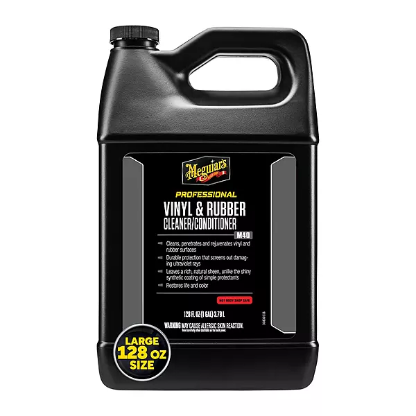 Meguiar's M40 Vinyl and Rubber Cleaner and Conditioner, Screens Out UV Rays and Leaves Behind a Natural Sheen, Restores Vinyl and Rubber Surfaces, Comes in a Convenient Spray Bottle, 1 Gal