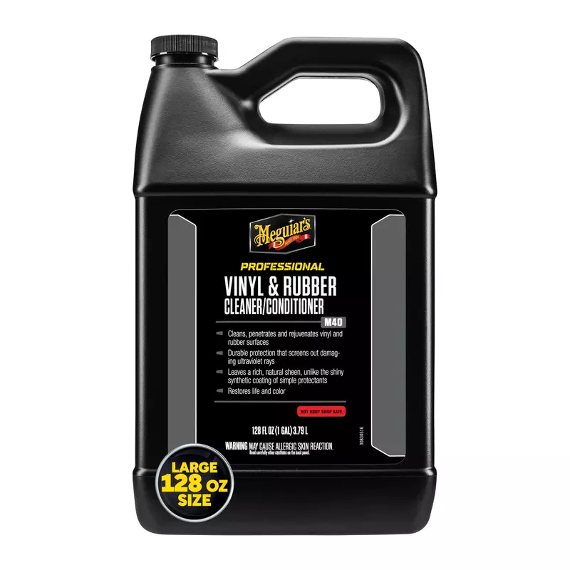 Meguiar's M40 Vinyl and Rubber Cleaner and Conditioner, Screens Out UV Rays and Leaves Behind a Natural Sheen, Restores Vinyl and Rubber Surfaces, Comes in a Convenient Spray Bottle, 1 Gal