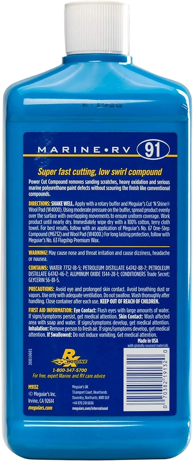 Meguiar's Marine/RV Gel Coat Compound - Restores Color and Gloss