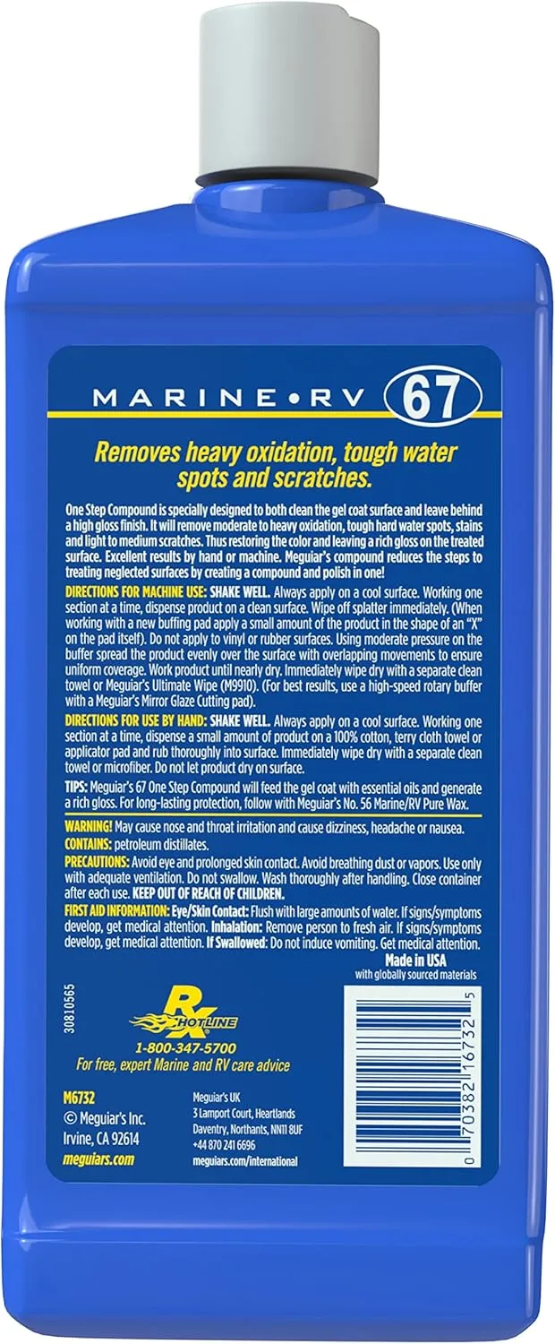Meguiar's Marine/RV Gel Coat Compound - Restores Color and Gloss