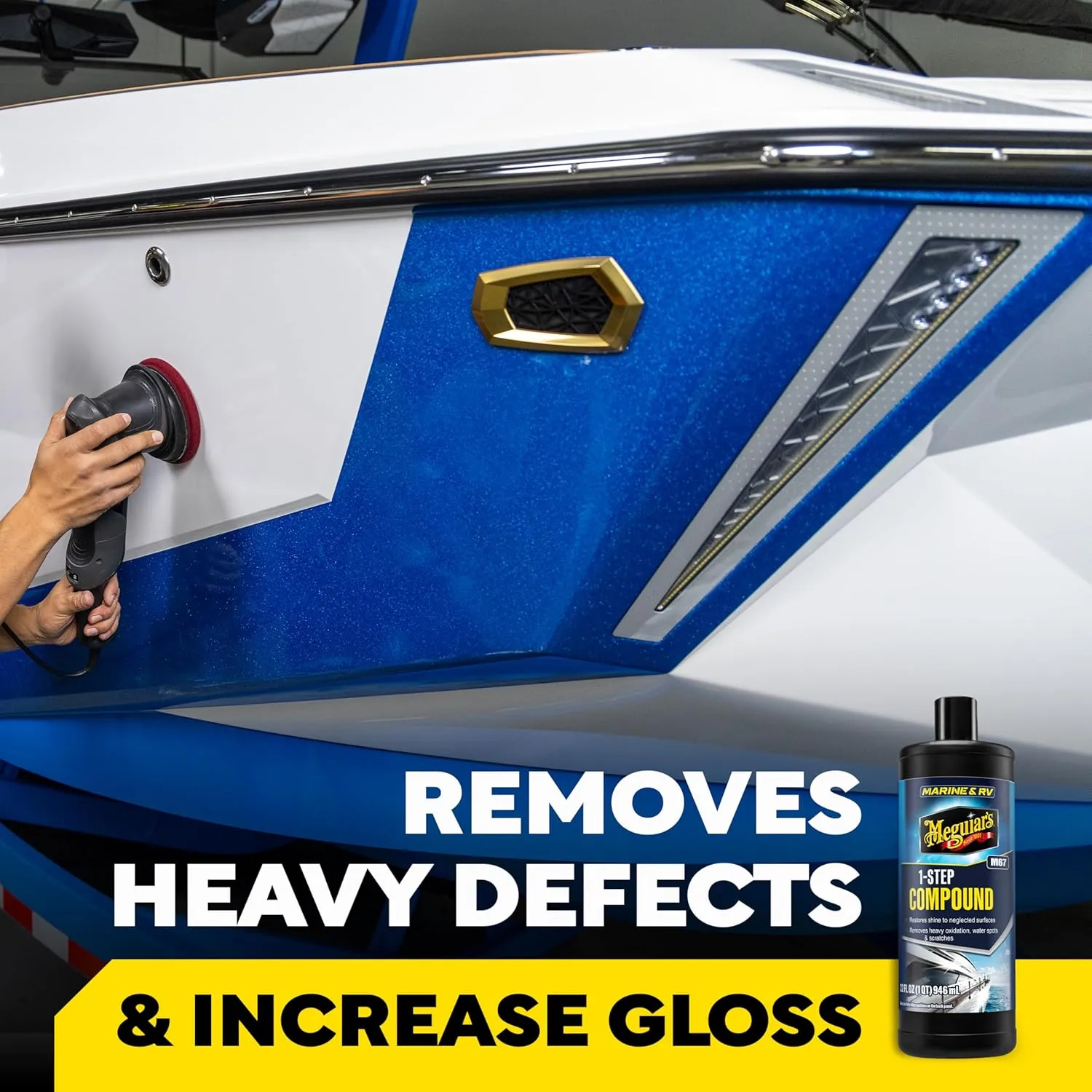 Meguiar's Marine/RV Gel Coat Compound - Restores Color and Gloss