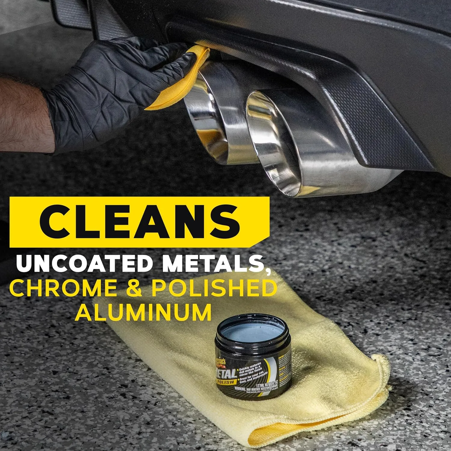 Meguiar's G211606 Metal Polish, Safe for All Uncoated Metals, Removes Stains and Swirls for a Quick and Easy Clean