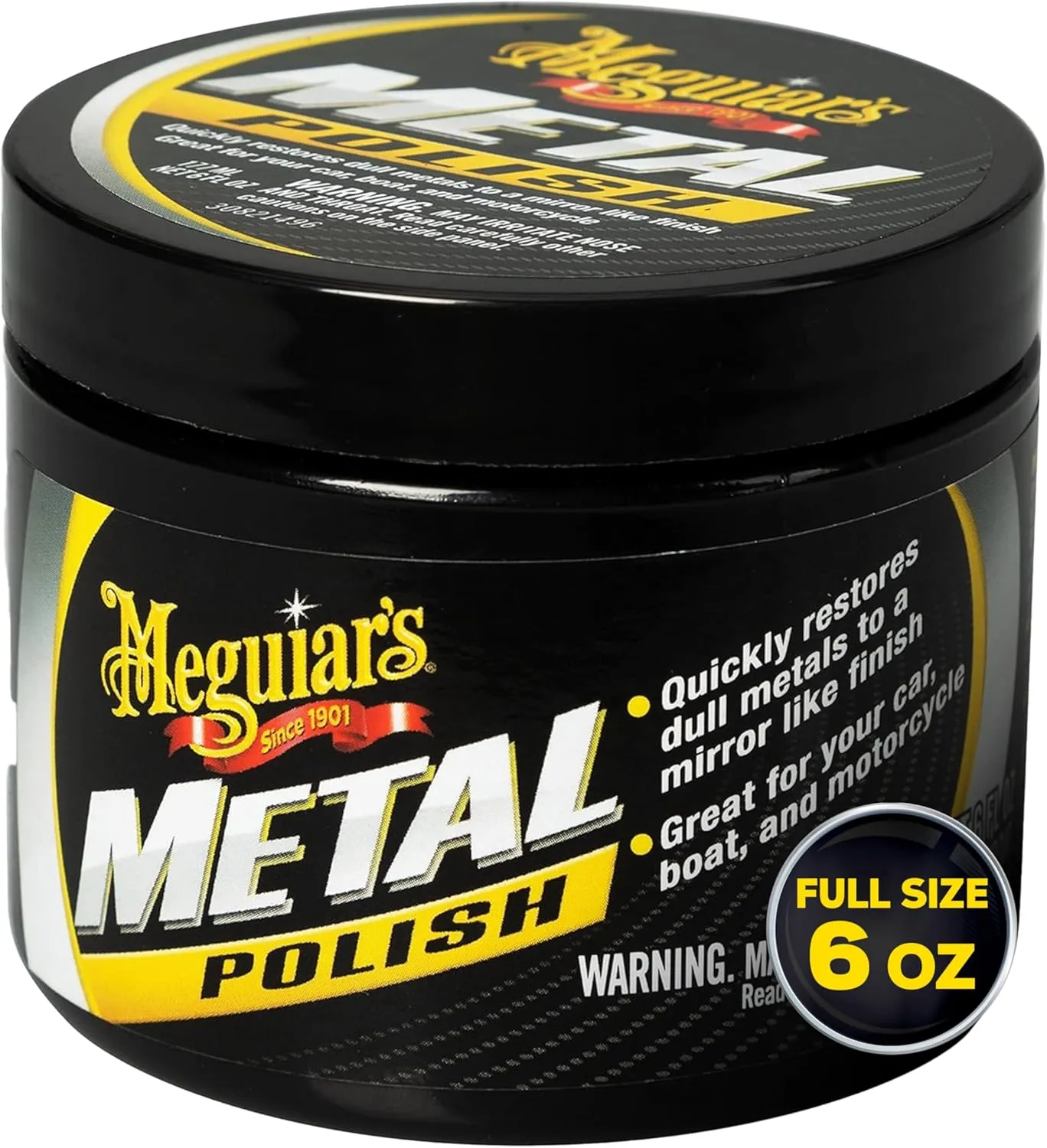 Meguiar's G211606 Metal Polish, Safe for All Uncoated Metals, Removes Stains and Swirls for a Quick and Easy Clean