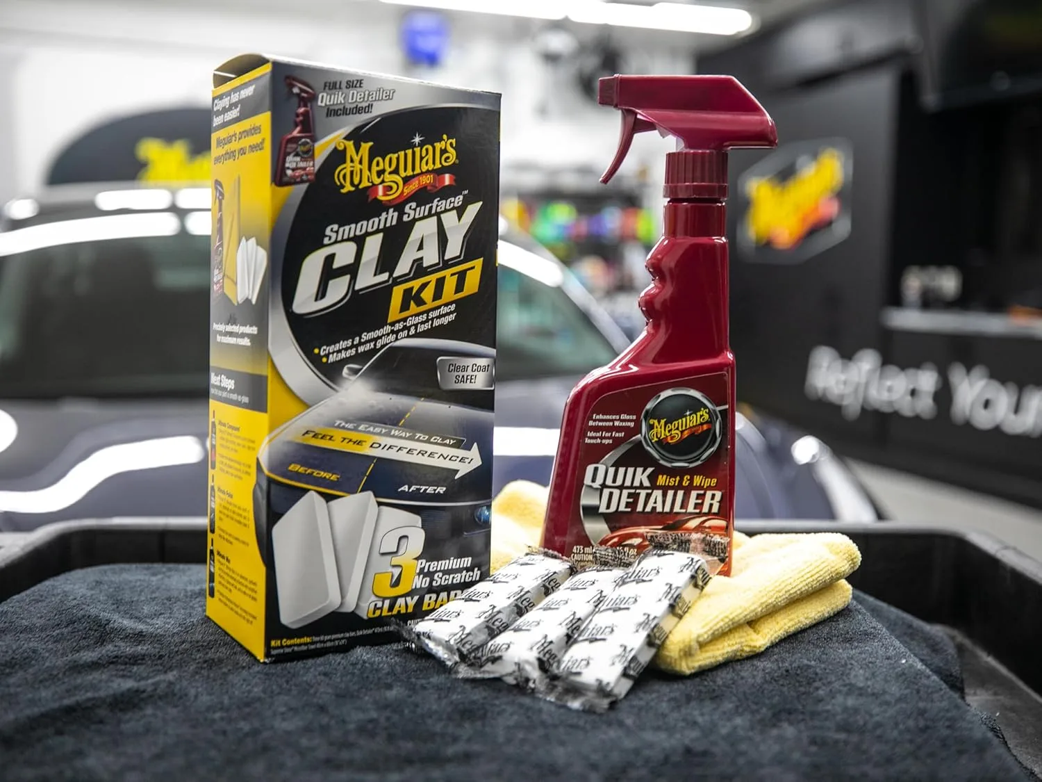 Meguiar's G191700 Smooth Surface Clay Kit, Safe and Easy Car Claying for Smooth as Glass Finish Clay Kit (180g)