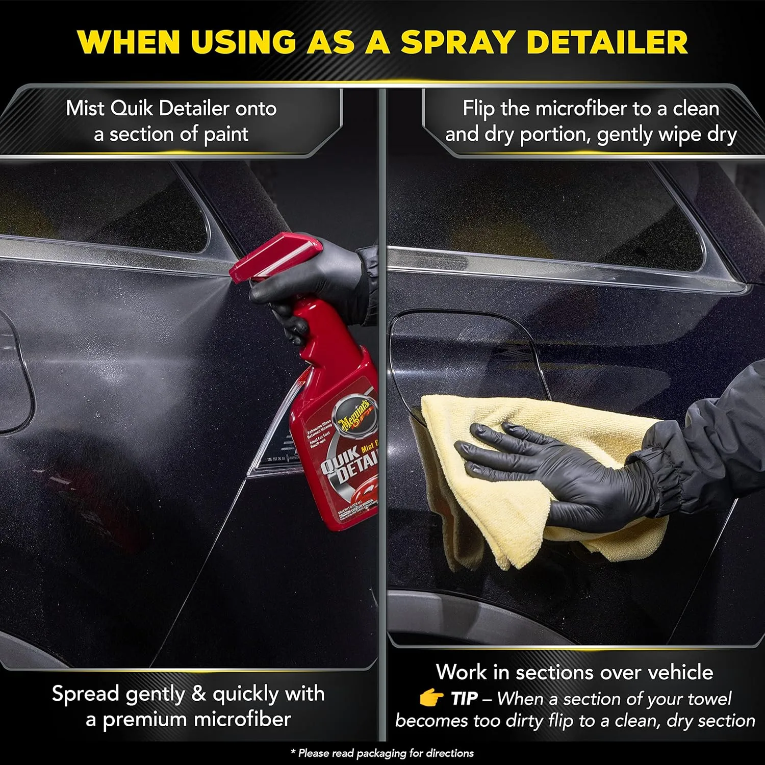 Meguiar's Quik Detailer, Mist & Wipe Car Detailing Spray, Clear Light Contaminants and Boost Shine with a Quick Detailer Spray that Keeps Paint and Wax Looking Like New, 32 oz 32 Fl Oz (Pack of 1)