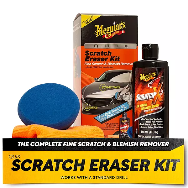 Meguiar's Quik Scratch Eraser Kit, Car Scratch Remover for Repairing Surface Blemishes, Car Care Kit with ScratchX