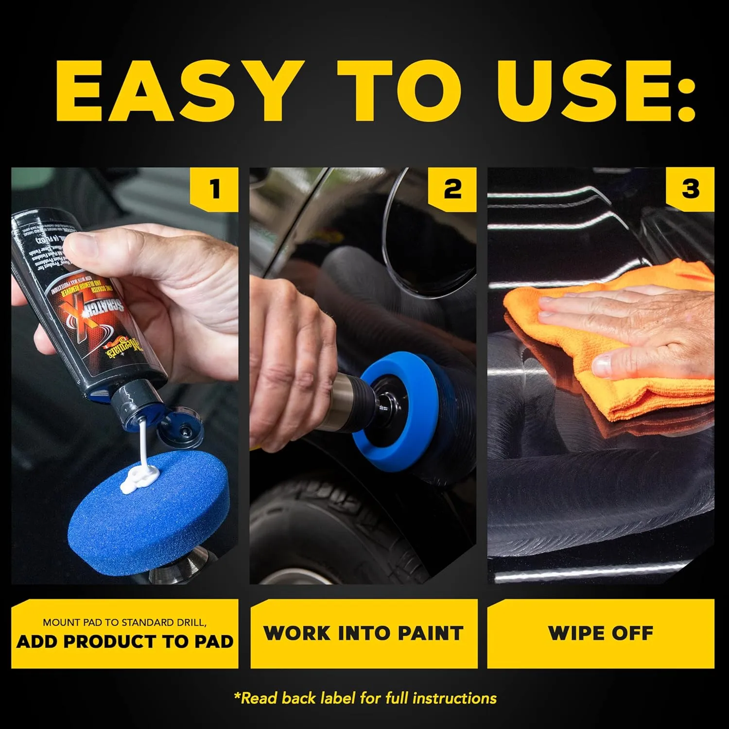 Meguiar's Quik Scratch Eraser Kit, Car Scratch Remover for Repairing Surface Blemishes, Car Care Kit with ScratchX