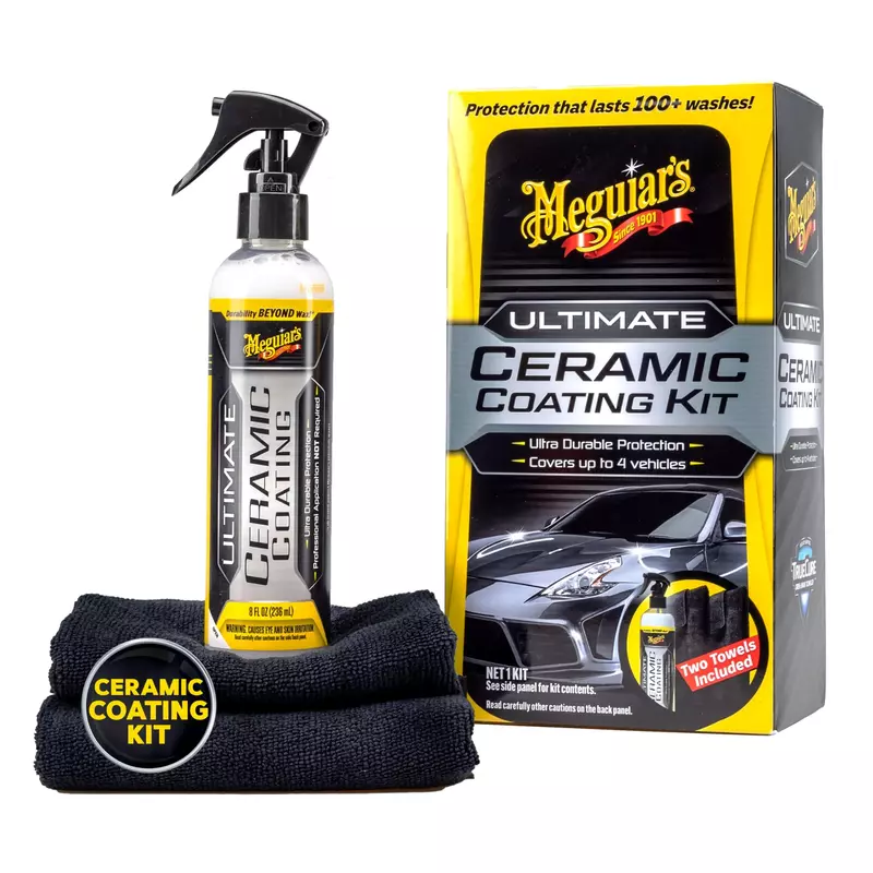 Meguiar's Ultimate Ceramic Coating Kit - Premium Kit for Cars Delivers Ultra-Durable Ceramic Protection with High Water