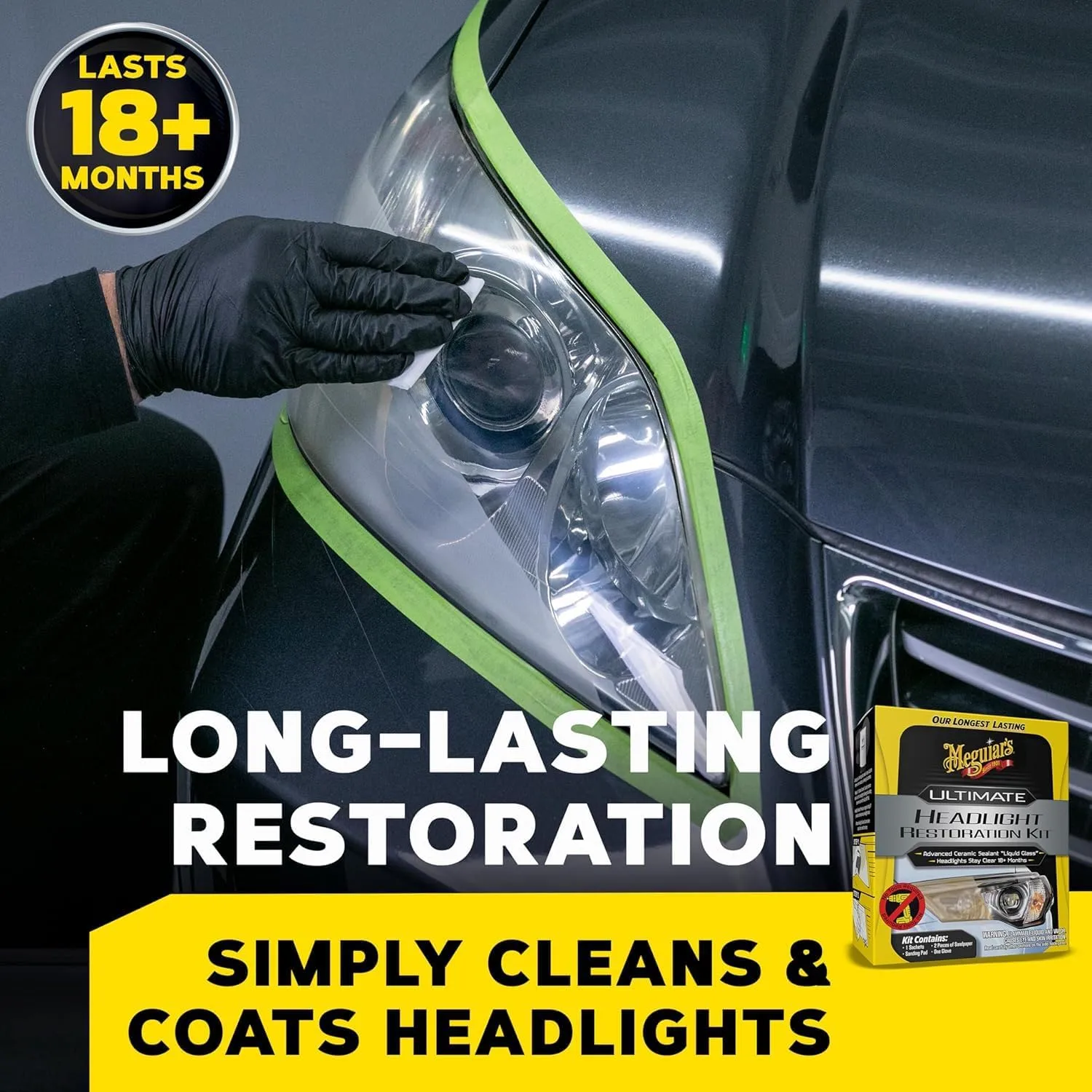 Meguiar's Ultimate Headlight Restoration Kit - The Perfect Headlight Repair Kit to Remove Yellowing and Cloudiness from