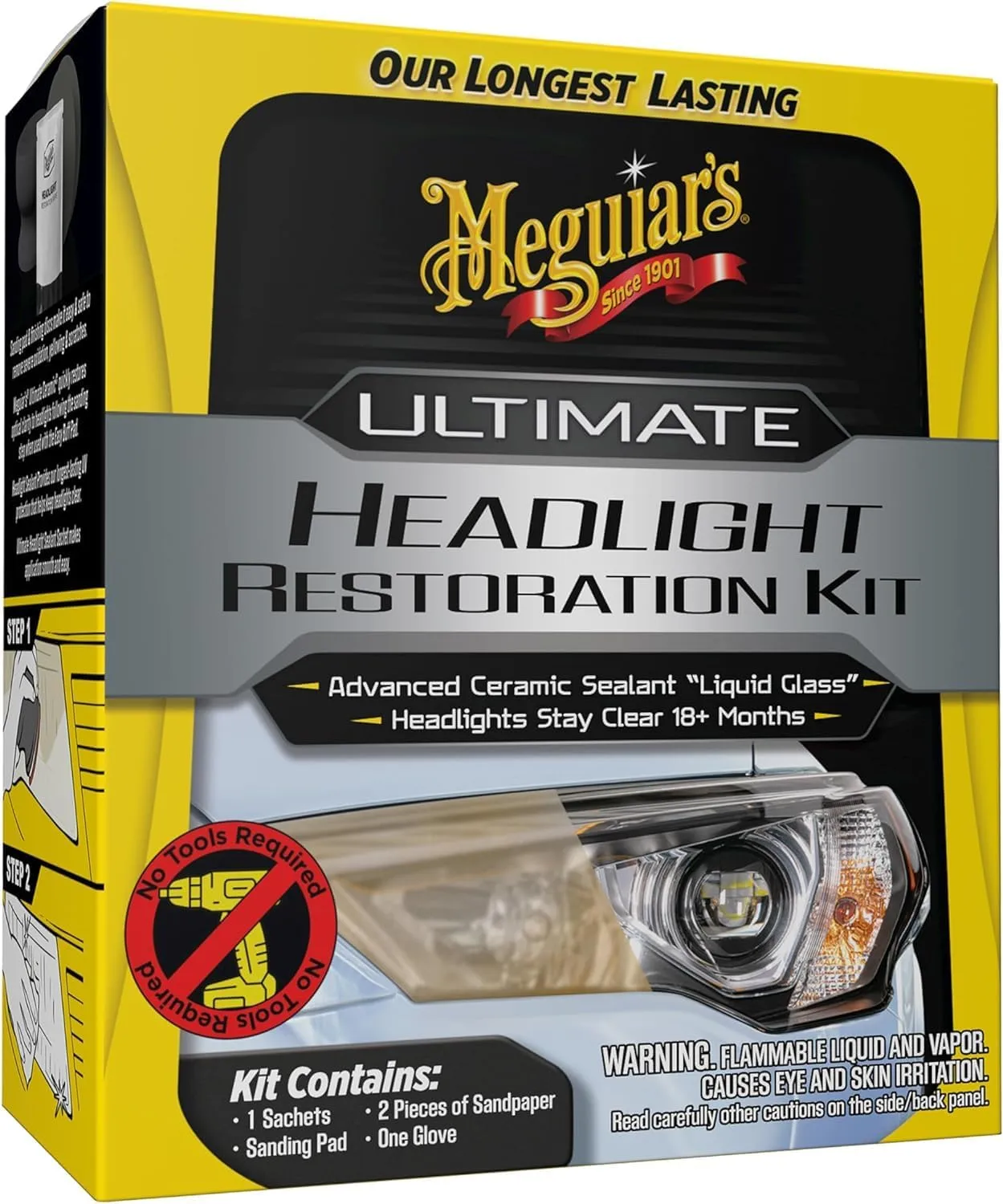 Meguiar's Ultimate Headlight Restoration Kit - The Perfect Headlight Repair Kit to Remove Yellowing and Cloudiness from