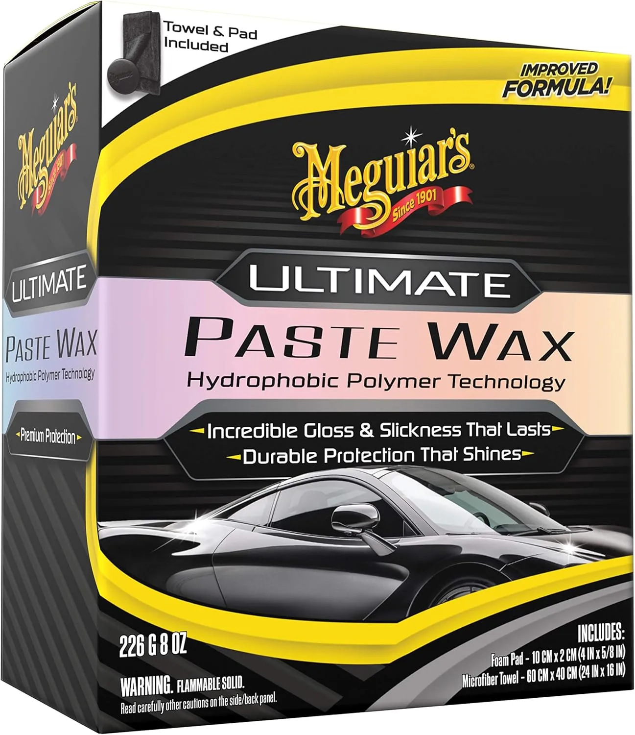 Meguiar's Ultimate Paste Wax - Premium Car Wax for a Deep, Reflective Shine Gloss with Long-Lasting Protection