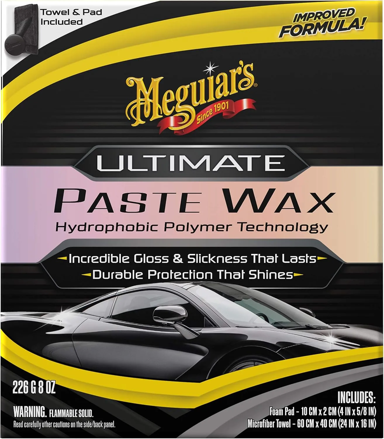 Meguiar's Ultimate Paste Wax - Premium Car Wax for a Deep, Reflective Shine Gloss with Long-Lasting Protection