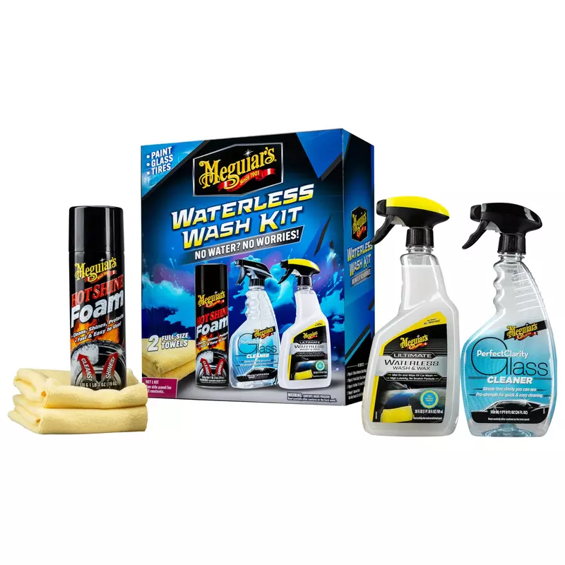 Meguiar’s Waterless Wash Kit - This Premium Car Detailing Kit Gently Removes Dirt and Grime