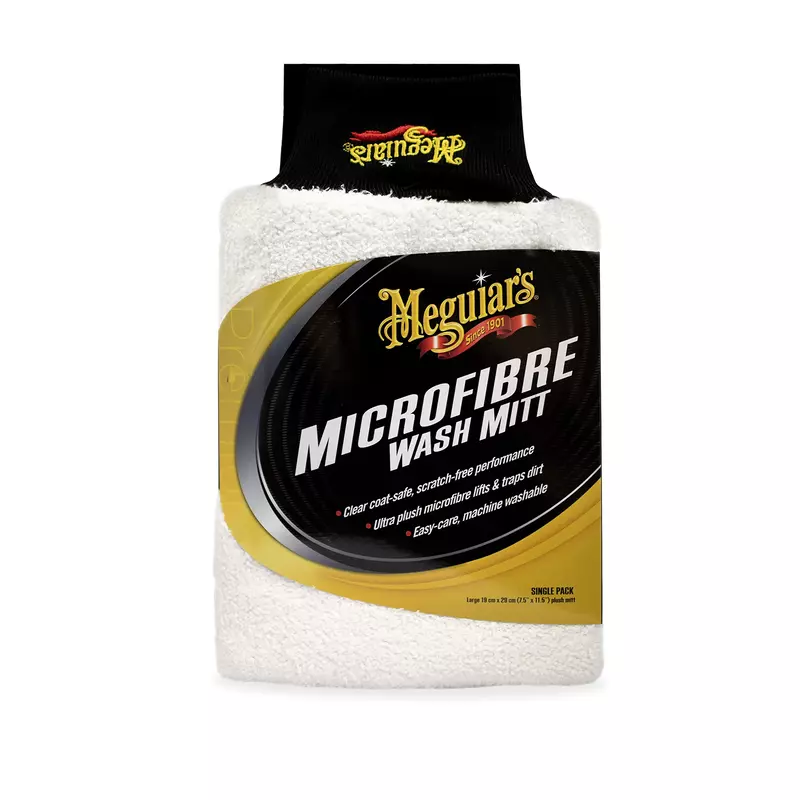 Meguiar's X3002 Microfiber Wash Mitt, Super-Thick, Reusable Wash Mitt for Ultimate Finish, Safe on Clear Coats