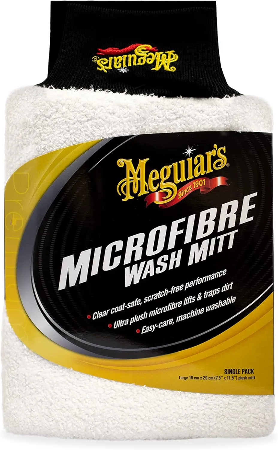 Meguiar's X3002 Microfiber Wash Mitt, Super-Thick, Reusable Wash Mitt for Ultimate Finish, Safe on Clear Coats