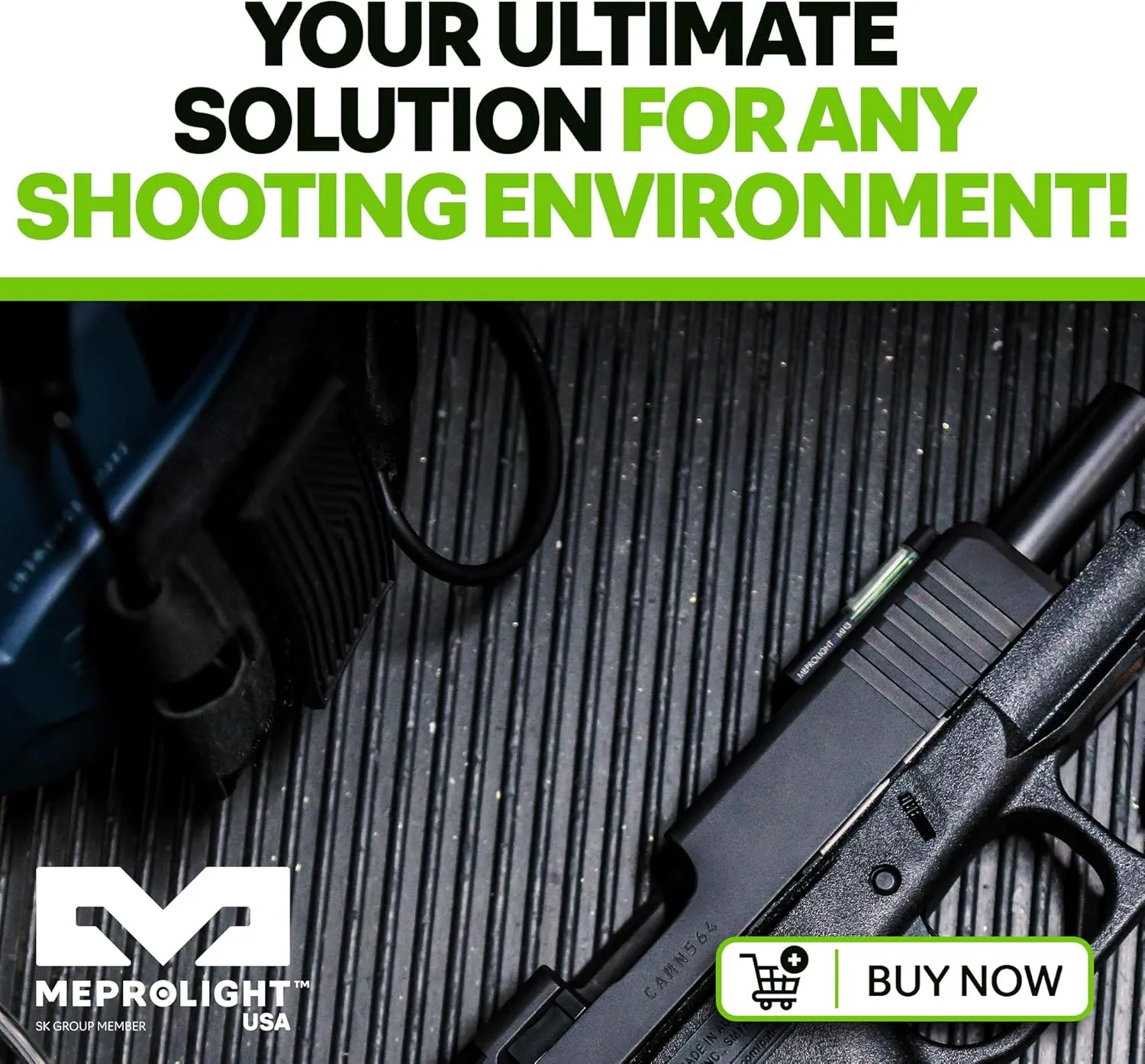 Meprolight Mepro FT Green Bullseye Front Sight - Fiber-Optic Day/Night Tritium Pistol Sight