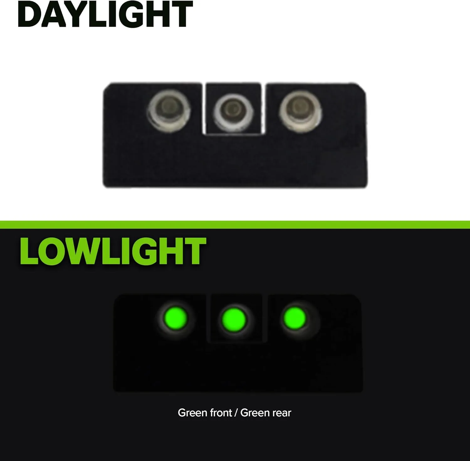Meprolight Tru-Dot Tritium Suppressor Height Pistol Night Sights, Tritium Green Dot Front Sight