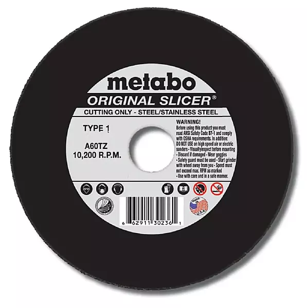 Metabo - Application: Steel/Stainless Steel - 4 1/2" x .040" x 7/8" - A60TZ Original Slicer (655331000)