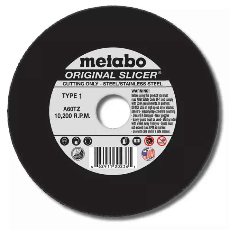 Metabo - Application: Steel/Stainless Steel - 4 1/2" x .040" x 7/8" - A60TZ Original Slicer (655331000)