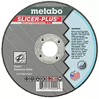 Metabo 4-1/2-inch Slicer Plus Wheel | Type 27 | 4.5" x 0.045" x 7/8" | A60TX | Zirconia Alumina | Super Performance